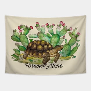 Forever Alone Desert Tortoise and paddle cacti Tapestry