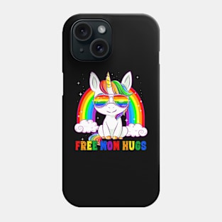 Free Mom Hugs LGBT Mom Mama Unicorn Phone Case