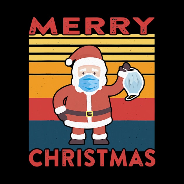 Merry Christmas 2020 - Funny Santa Wearing Mask - Quarantine by lostbearstudios