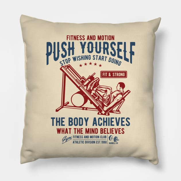 Fitness and Motion Pillow by lionkingdesign