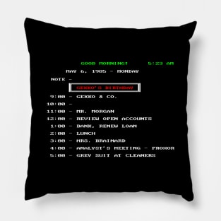 Wall Street Bud's Agenda Gekko's Birthday Pillow