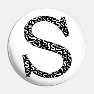 S Filled - Typography Pin