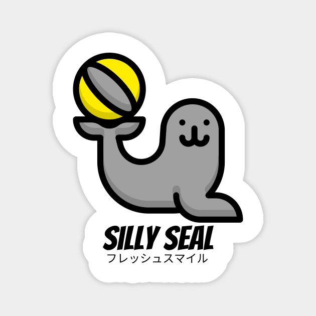 Silly Seal Beach Ball Trick Magnet by BradleyHeal