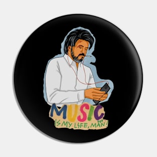 Man hear music design Pin