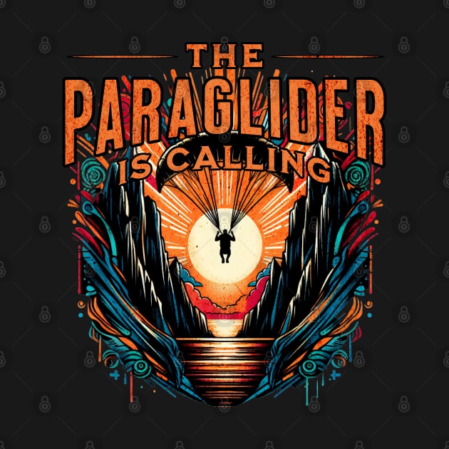 The Paraglider is Calling Retro Design by Miami Neon Designs