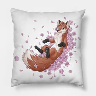 Flowers fox red fox Pillow