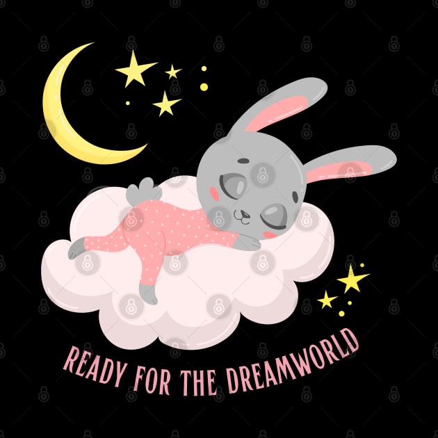 Ready for the dream world Hello little bunny in pajamas sleeping cute baby outfit by BoogieCreates