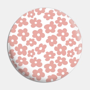 Aesthetic Peach Flowers Retro Daisy Pin