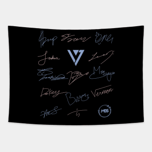 Design with the autographs of the group seventeen Tapestry