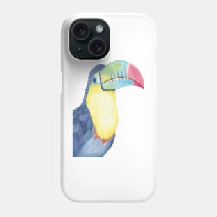 Watercolor keel-billed toucan painting bird Phone Case