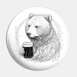 Bear and beer Pin