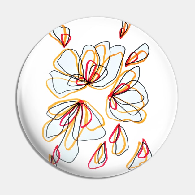 Flower Petals Lineart Pin by Kazyii