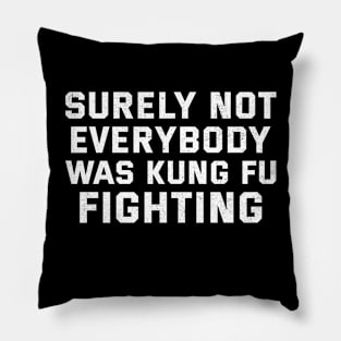 Surely Not Everybody Was Kung Fu Fighting Sarcastic Pillow