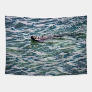 SWIMMING MARINE IGUANA Tapestry