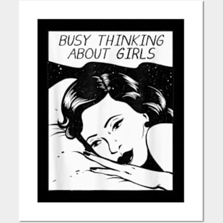 busy thinking about girls Art Print