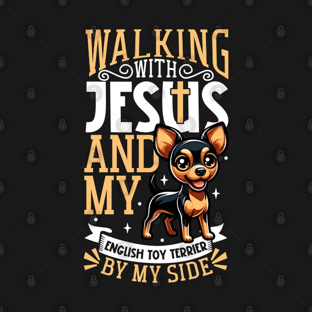 Jesus and dog - English Toy Terrier by Modern Medieval Design