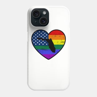 Florida United States Gay Pride Flag Heart Phone Case