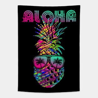 Aloha Hawaii Pineapple With Sunglasses Tapestry