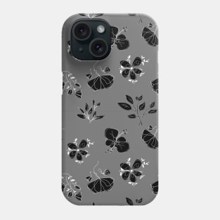 Black Flowers Pattern Phone Case
