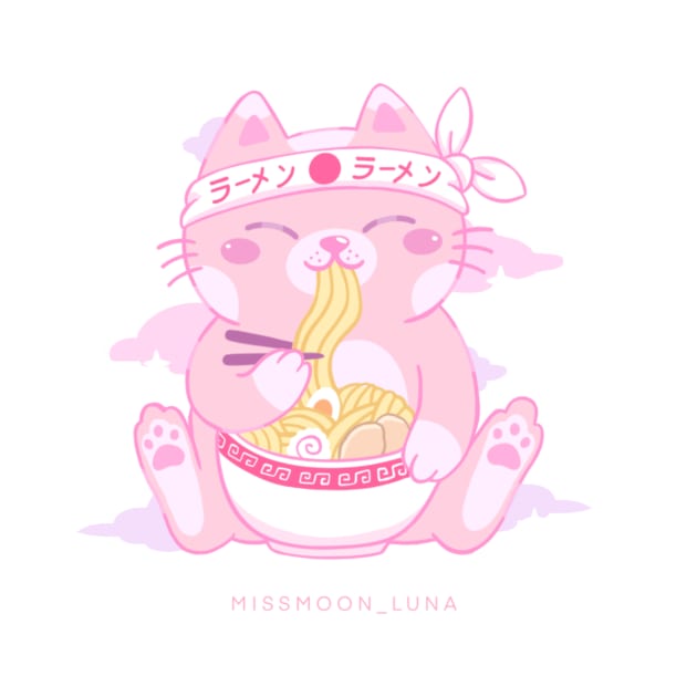 Maneki Neko Kawaii pink by MissMoonLuna