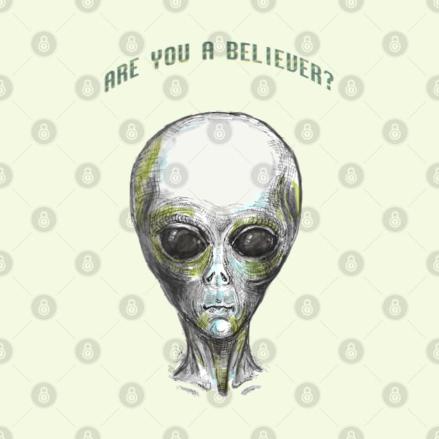 Are you a Believer? Alien Illustration. by FanitsaArt