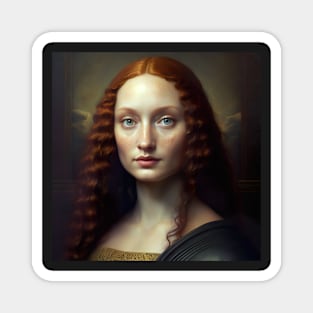 Ginger Mona Lisa Magnet