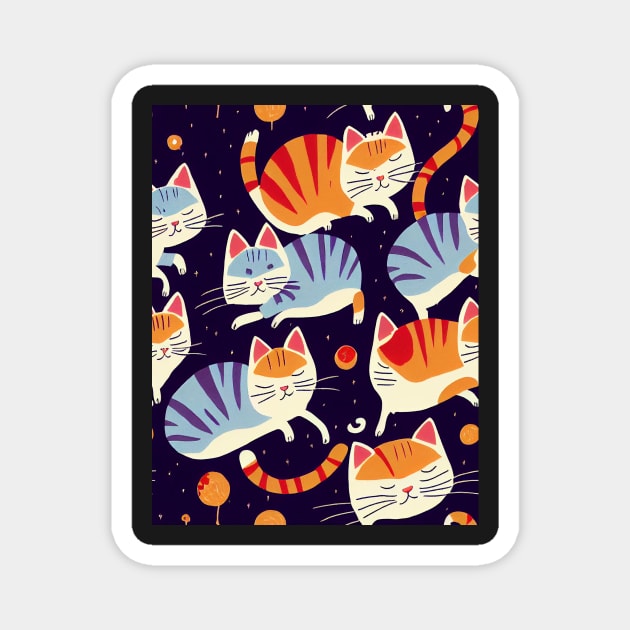 Colorful Cats. Perfect gift for Cats Lovers or for National Cat Day, #18 Magnet by Endless-Designs