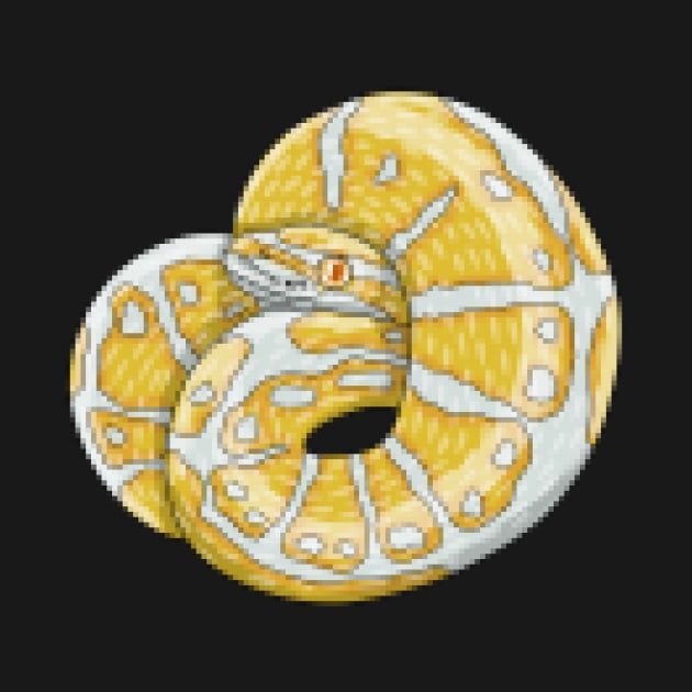 8bit albino ball python by Artbychb