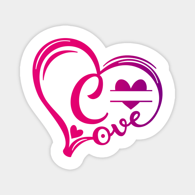 letter c monogram in the shape of love Magnet by Candy Store