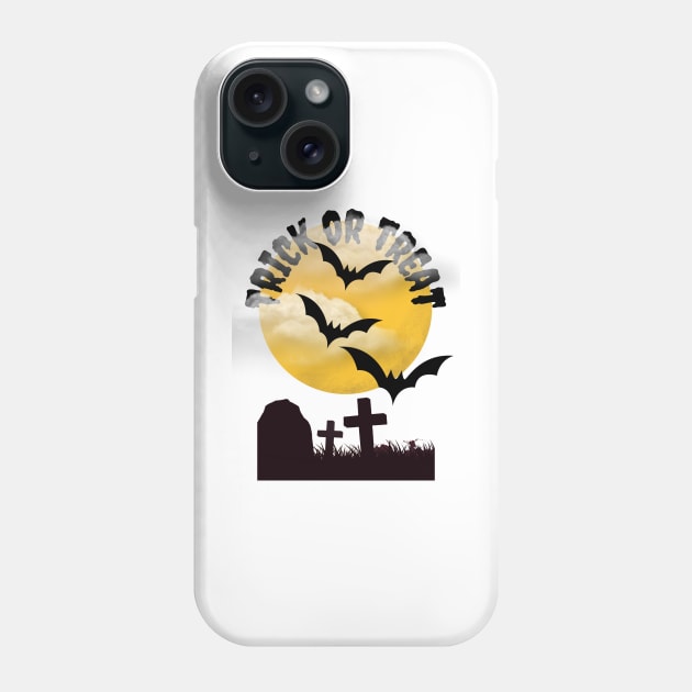 Trick or Treat Halloween Design Phone Case by Blue Heart Design