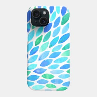 Watercolor brush strokes burst - turquoise and blue Phone Case