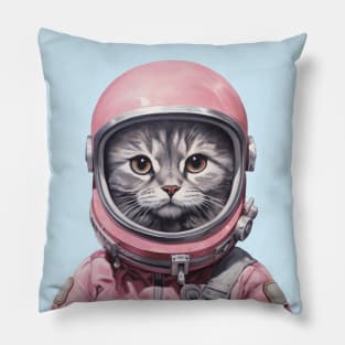 Pink Astronaut Kitty Pillow