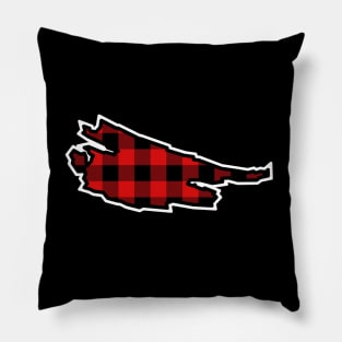 Saturna Island Silhouette in Red and Black Plaid - Simple Pattern - Saturna Island Pillow