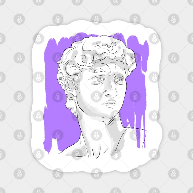 Classical Marble Bust Style Illustration Magnet by denizko