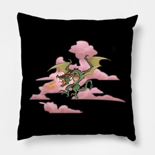 Dragon mascot with clouds Pillow