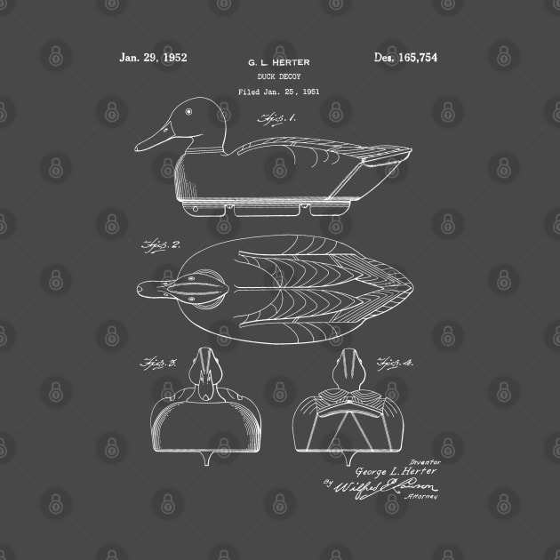 Duck Decoy Patent - Hunter Outdoorsman Art - Antique by patentpress