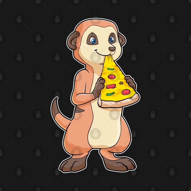 Meerkat with Piece of Pizza by Markus Schnabel