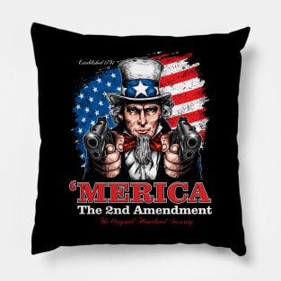 Uncle Sam Guns Blazing Pillow