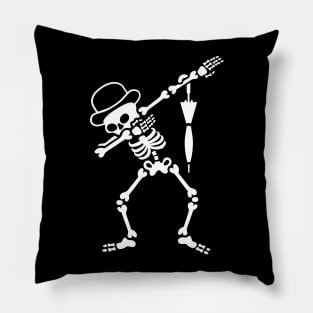 Dab dabbing skeleton bowler hat London England umbrella Pillow