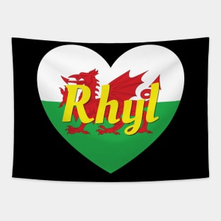 Rhyl Wales UK Wales Flag Heart Tapestry