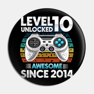 10 yr BDay Son Boy Gamer 10th 10 Year Old Birthday Pin