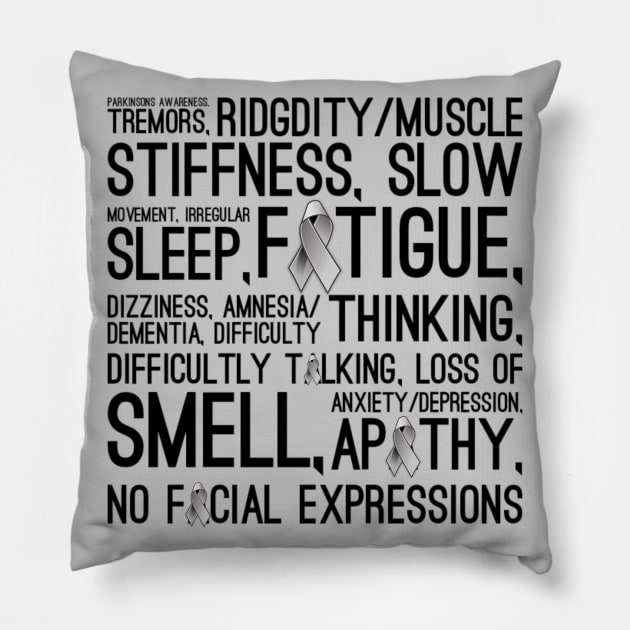 Parkinson Disease Awareness - Symptoms Pillow by SteveW50