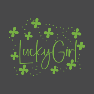 Lucky Girl with Shamrocks T-Shirt