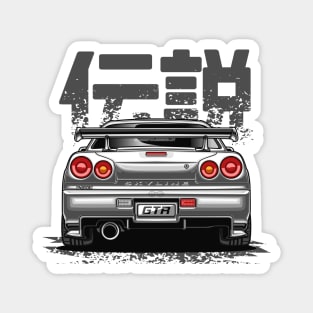 Monster Skyline GTR R34 (Pearl White) Magnet