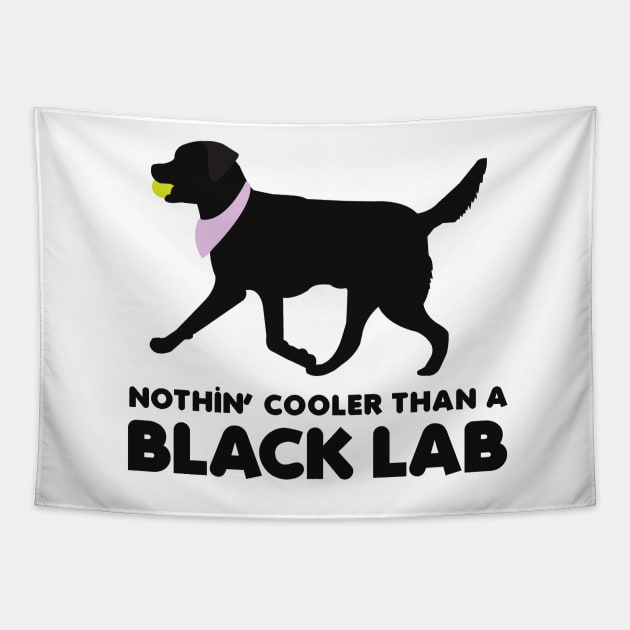 Black Lab Black Labrador Retrievers Pattern in PURPLE Tapestry by JessDesigns