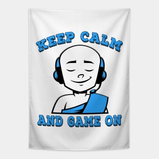 Keep Calm And Game On Blue Tapestry