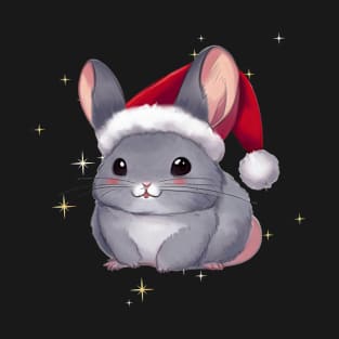 Chinchilla wearing santa hat T-Shirt