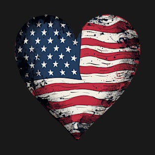 Heart Shaped USA Flag T-Shirt