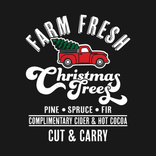 Farm Fresh Christmas Trees - Red Truck Christmas Tree Xmas T-Shirt