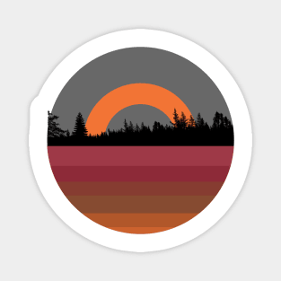 Sunset on the forest Magnet